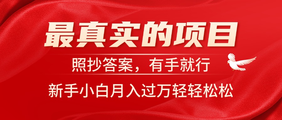 最真实的项目，照抄答案，有手就行，新手小白月入过万轻轻松松-徐小晨博客