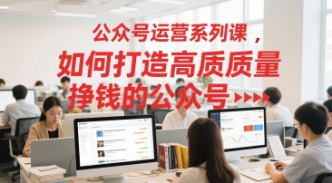 公众号运营系列课，如何打造高质量挣钱的公众号-徐小晨博客