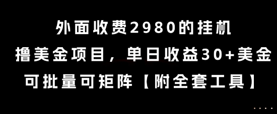 外面收费2980的挂G撸美金项目，单日收益30+美金，可批量可矩阵【揭秘】-徐小晨博客