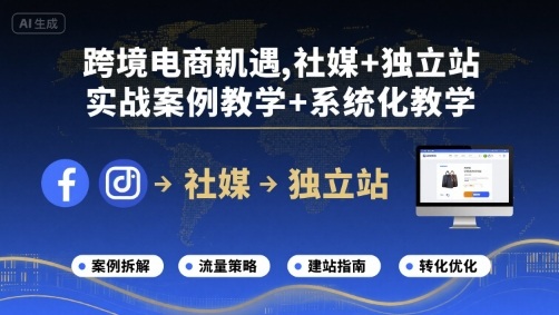 跨境电商新机遇，社媒+独立站，实战案例教学+系统化教学-徐小晨博客