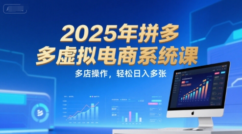 2025年拼多多虚拟电商系统课，多店操作，轻松日入多张-徐小晨博客