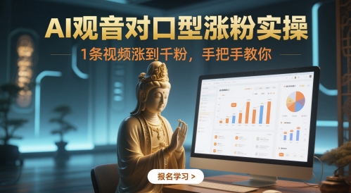 AI观音对口型涨粉实操，1条视频涨到千粉，手把手教你-徐小晨博客