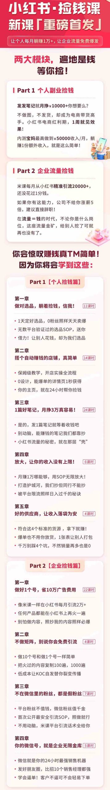 小红书之检钱课：从0开始实测每月多赚1.5w起步，赚钱真的太简单了（98节）-徐小晨博客