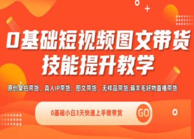 0基础短视频图文带货实操技能提升教学(直播课+视频课),0基础小白3天快速上手做带货-徐小晨博客