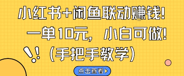 小红书+闲鱼联动挣钱，一单10元，小白可做-徐小晨博客