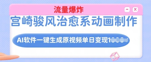 宫崎骏风治愈系动画制作，AI软件一键生成原创视频流量爆炸，单日变现多张，详细实操流程-徐小晨博客