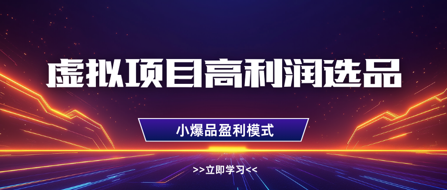 虚拟项目高利润选品方法，单店利润1W+，可多店倍增利润-徐小晨博客