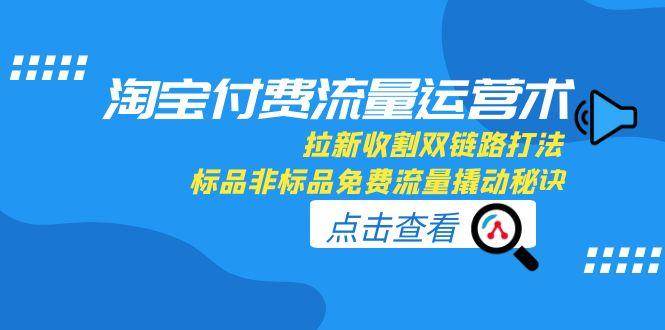 淘宝付费流量运营术，拉新收割双链路打法，标品非标品免费流量撬动秘诀-徐小晨博客