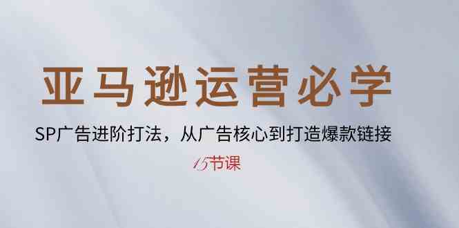 亚马逊运营必学： SP广告进阶打法，从广告核心到打造爆款链接（15节课）-徐小晨博客