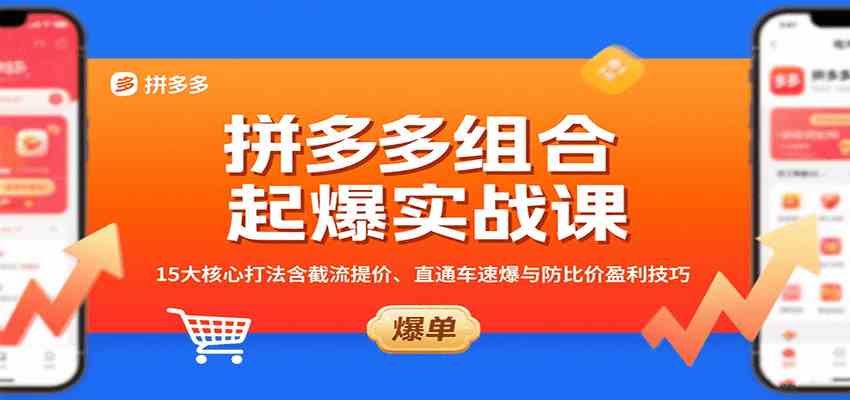 拼多多组合起爆实战课：15大核心打法含截流提价、直通车速爆与防比价盈利技巧-徐小晨博客