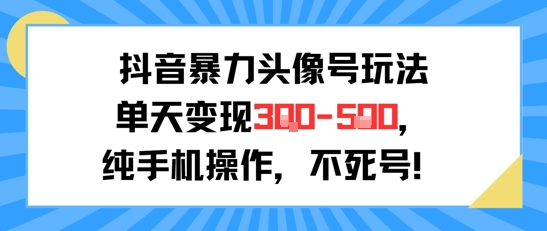 抖音暴力头像号玩法，单天变现3-5张纯手机操作，小白也能行-徐小晨博客