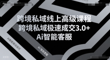跨境私域线上高级课程，跨境私域极速成交3.0+Ai智能客服-徐小晨博客