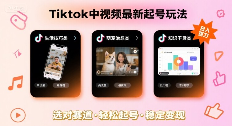 Tiktok中视频最新起号玩法，想要日入百刀，做好这几个赛道就可以了-徐小晨博客