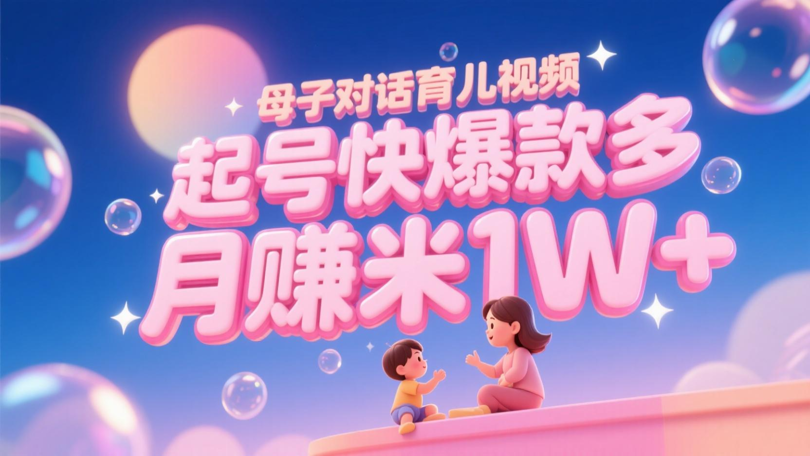 AI生成母子对话育儿类视频，起号快爆款多，小白宝妈轻松学，多渠道变现，月赚米1W+-徐小晨博客