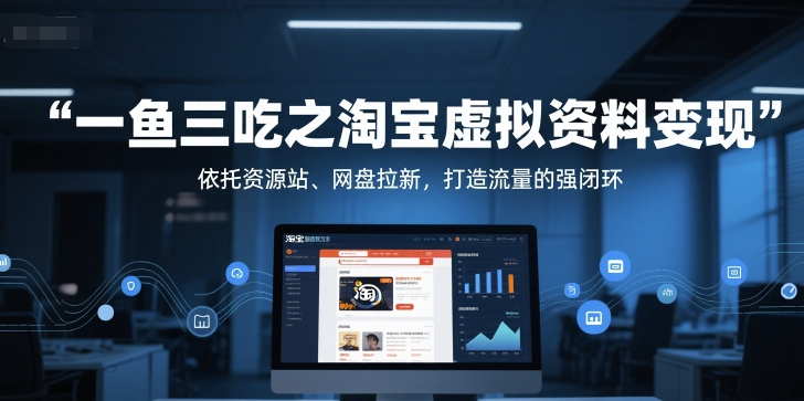 一鱼三吃之淘宝虚拟资料变现，依托资源站、网盘拉新，打造流量的强闭环-徐小晨博客