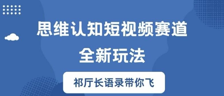 思维认知短视频赛道新玩法，胜天半子祁厅长语录带你飞【揭秘】-徐小晨博客