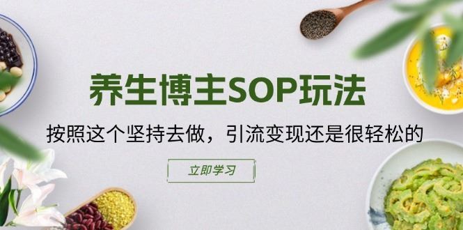 养生博主SOP玩法，按照这个坚持去做，引流变现还是很轻松的-徐小晨博客