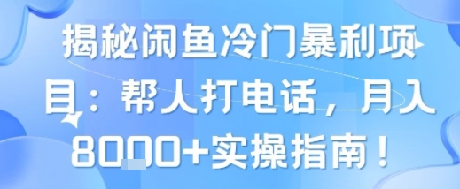 揭秘闲鱼冷门暴利项目：帮人打电话，月入8k+实操指南-徐小晨博客