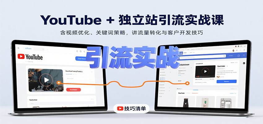 YouTube+独立站引流实战课：含视频优化、关键词策略，讲流量转化与客户开发技巧-徐小晨博客