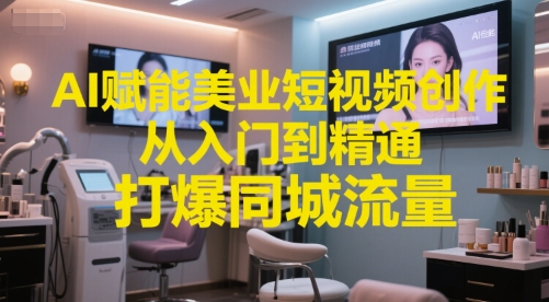 AI赋能美业短视频创作，从入门到精通，打爆同城流量，超级AI工具短视频实操落地-徐小晨博客