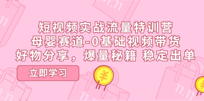 短视频实战流量特训营，母婴赛道-0基础带货，好物分享，爆量秘籍 稳定出单-徐小晨博客