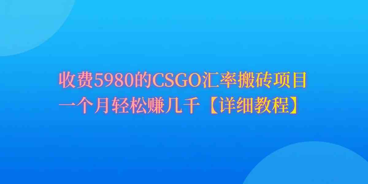 CSGO装备搬砖，月综合收益率高达60%，你也可以！-徐小晨博客