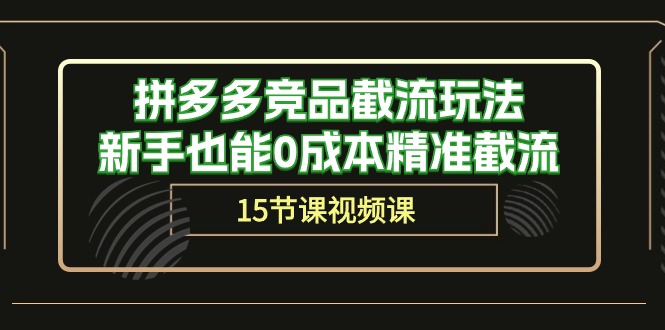 拼多多竞品截流玩法，新手也能0成本精准截流（15节课）-徐小晨博客