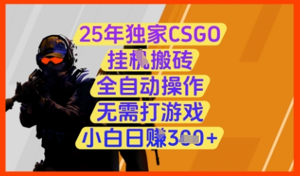 25年独家CSGO挂G搬砖，全自动操作，无需打游戏，小白日入3张+【揭秘】-徐小晨博客