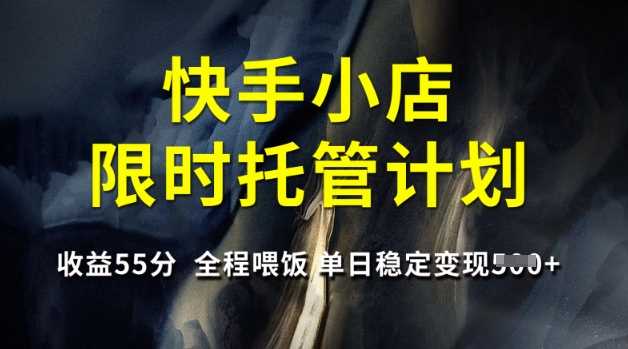 快手小店限时托管计划，收益55分，全程喂饭，单日稳定变现5张【揭秘】-徐小晨博客