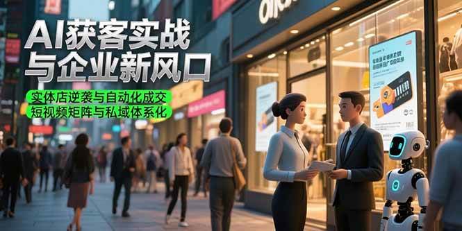 AI获客实战与企业新风口，实体店逆袭与自动化成交 短视频矩阵与私域体系化-徐小晨博客