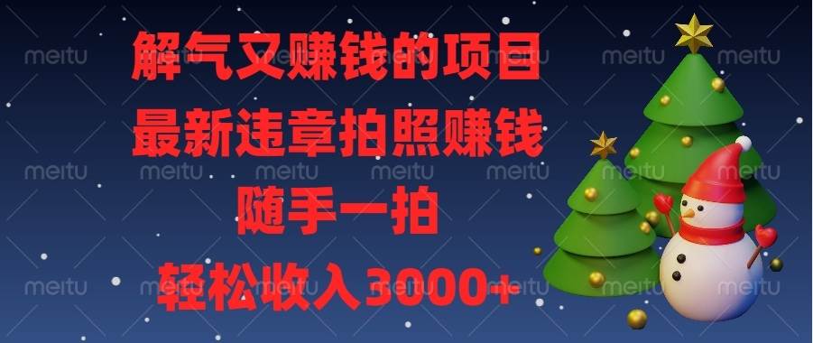 解气又赚钱的项目，最新违章拍照赚钱，随手一拍，轻松收入3000+-徐小晨博客