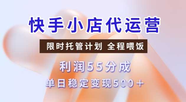 快手小店代运营3.0，模式新升级，收益55分，稳定单日5张【揭秘】-徐小晨博客
