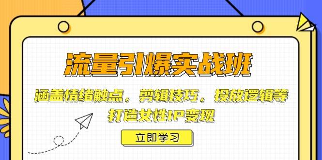 流量引爆实战班，涵盖情绪触点，剪辑技巧，投放逻辑等，打造女性IP变现-徐小晨博客