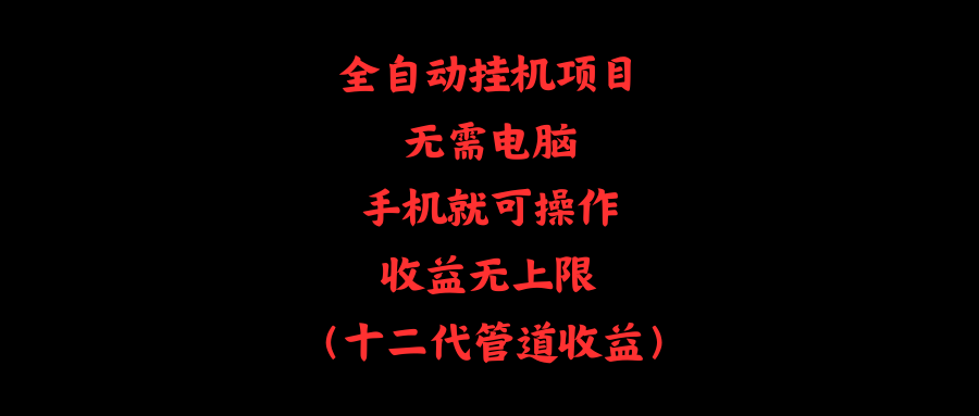 全自动挂机项目，无需电脑，手机就可操作，收益无上限-徐小晨博客