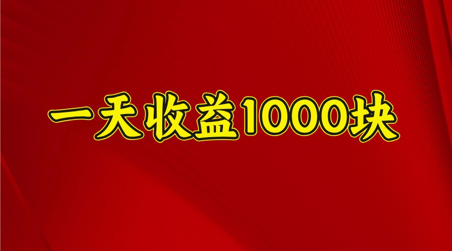 一天收益1000块，2025全网首发-徐小晨博客