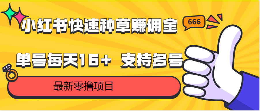 小红书快速种草赚佣金，零撸单号每天16+ 支持多号操作-徐小晨博客