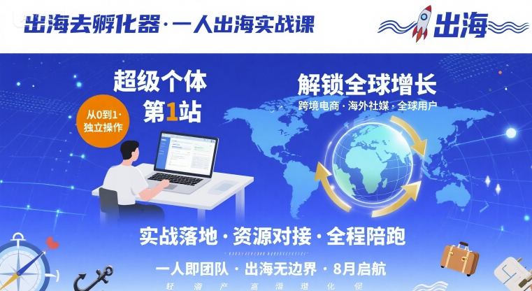 出海去孵化器，一人出海实战课，超级个体第1站，解锁全球增长-徐小晨博客