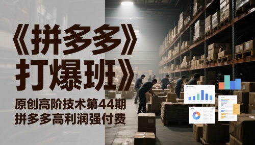 《拼多多打爆班》原创高阶技术第44期，拼多多高利润强付费-徐小晨博客
