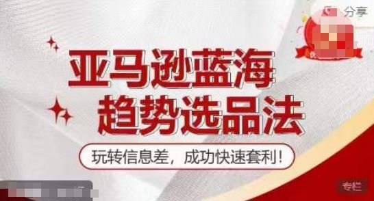 【训练营】亚马逊蓝海趋势选品法，玩转信息差，成功快速套利-徐小晨博客