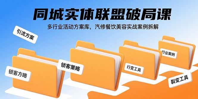 同城实体联盟破局课，多行业活动方案库，汽修餐饮美容实战案例拆解-徐小晨博客