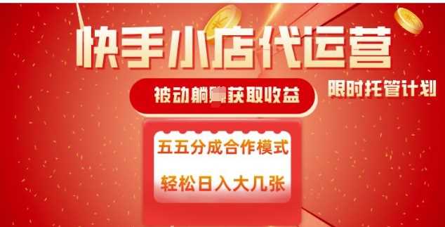 快手小店代运营，被动躺Z收益，收益五五分，单日稳定变现五张【揭秘】-徐小晨博客