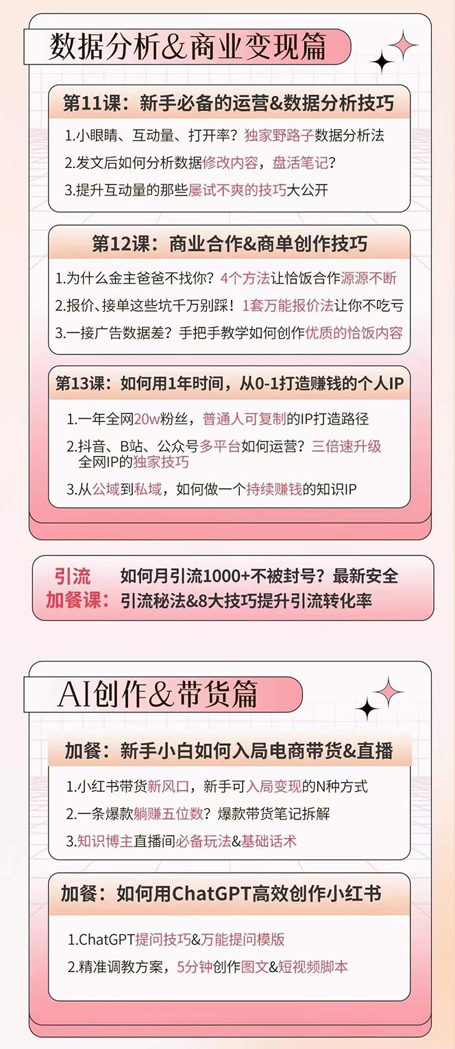 小红书特训营12期：从定位 到起号、到变现全路径带你快速打通爆款任督二脉-徐小晨博客