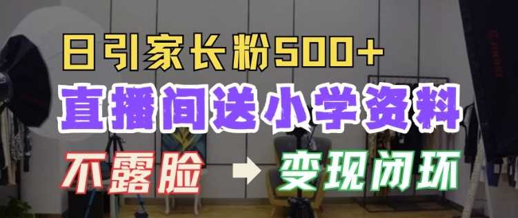 直播间送小学资料，每天引流家长粉500+，变现闭环模式【揭秘】-徐小晨博客
