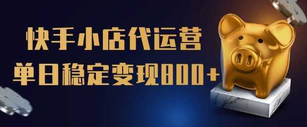 【快手小店代运营】限时托管计划，全程喂饭，单日稳定变现5张【揭秘】-徐小晨博客