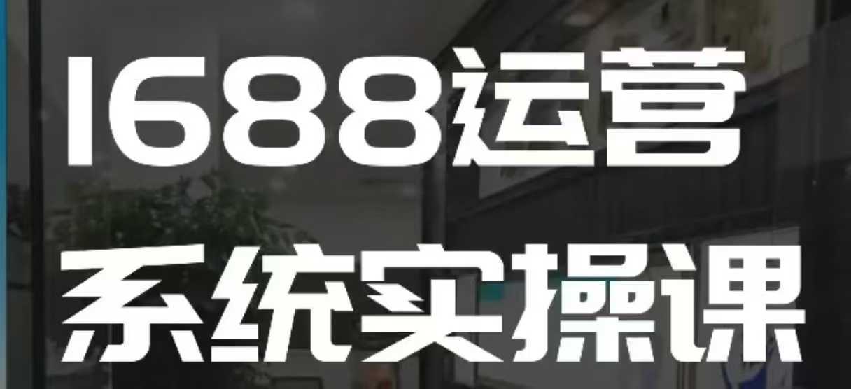 1688高阶运营系统实操课，快速掌握1688店铺运营的核心玩法-徐小晨博客