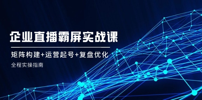 企 业 直 播 霸 屏实战课：矩阵构建+运营起号+复盘优化，全程实操指南-徐小晨博客