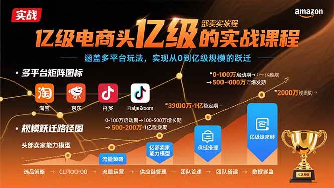 亿级电商头部卖家的实战课程：涵盖多平台玩法，实现从0到亿级规模的跃迁-徐小晨博客