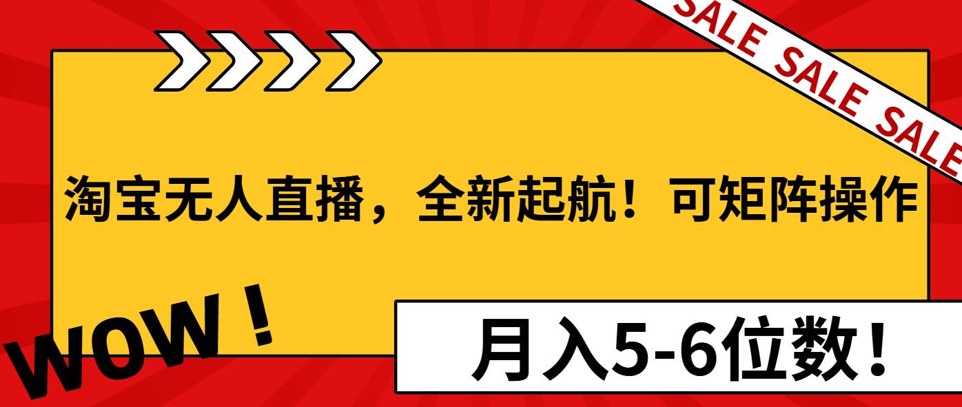 淘宝无人直播，全新起航！可矩阵操作，月入5-6位数！-徐小晨博客