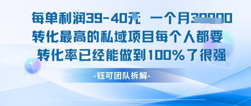 每单利润40一个月7k+转化最高的私域项目，每个人都要的产品转化率已经能做到100%-徐小晨博客