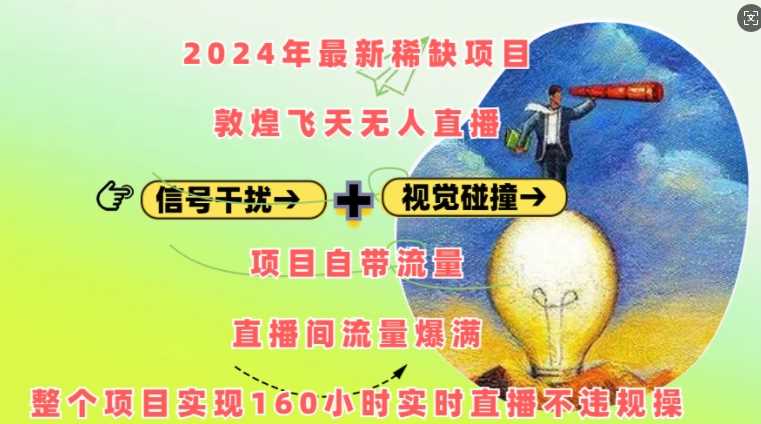 2024年最新稀缺项目敦煌飞天无人直播，项目自带流量，流量爆满，实现160小时实时直播不违规操-徐小晨博客